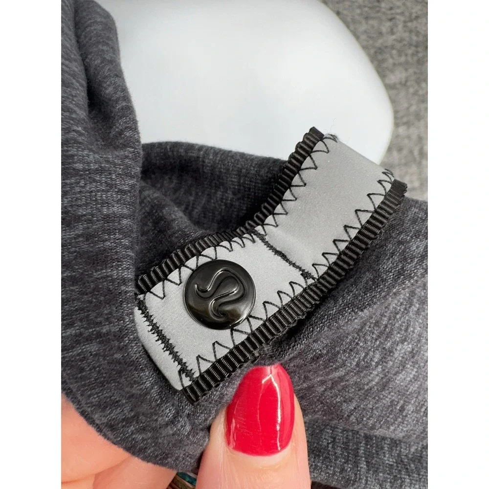Lululemon Vinyasa Scarf Womens 26x58 Gray Jersey Button Wrap Rectangle Neck